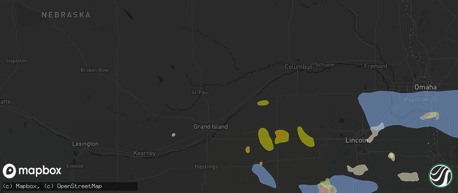 Hail map in Archer, NE on June 5, 2026