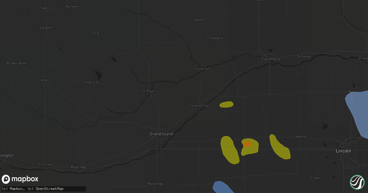Hail map in Archer, NE on June 5, 2026