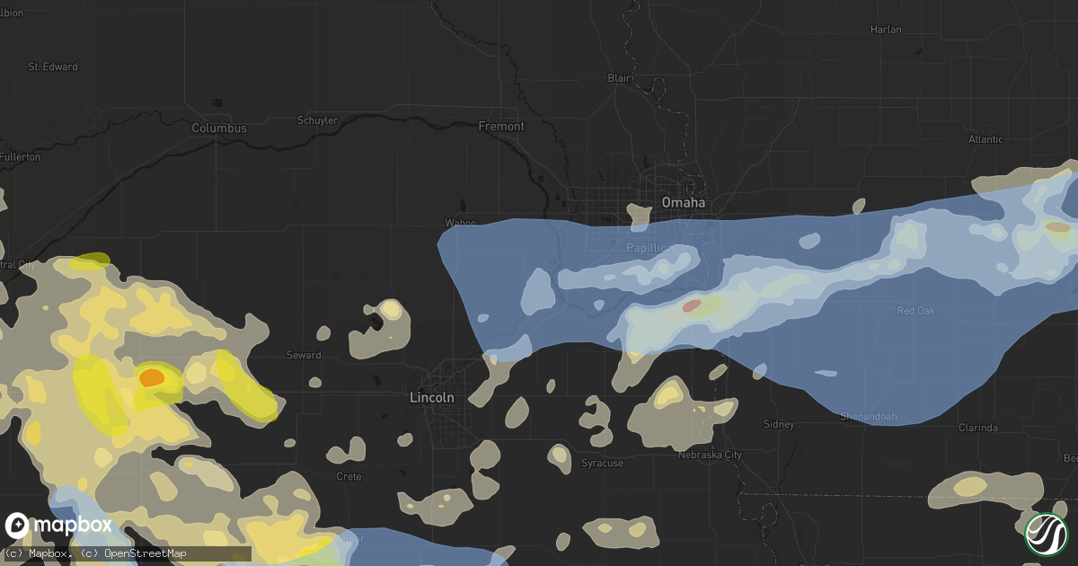 Hail map in Ashland, NE on June 5, 2026