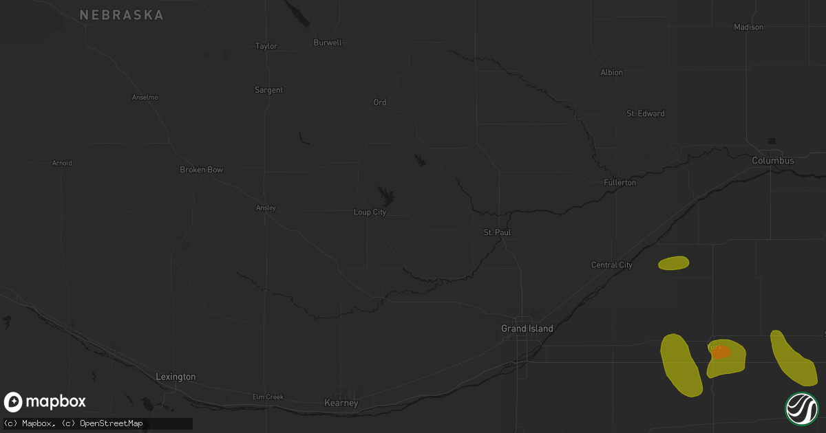 Hail map in Ashton, NE on June 5, 2026
