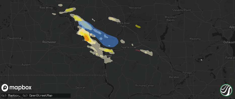 Hail map in Bangor, WI on June 5, 2026