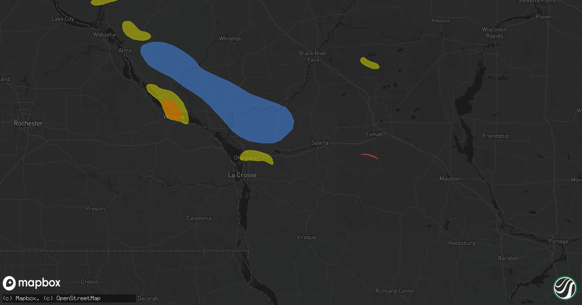 Hail map in Bangor, WI on June 5, 2026