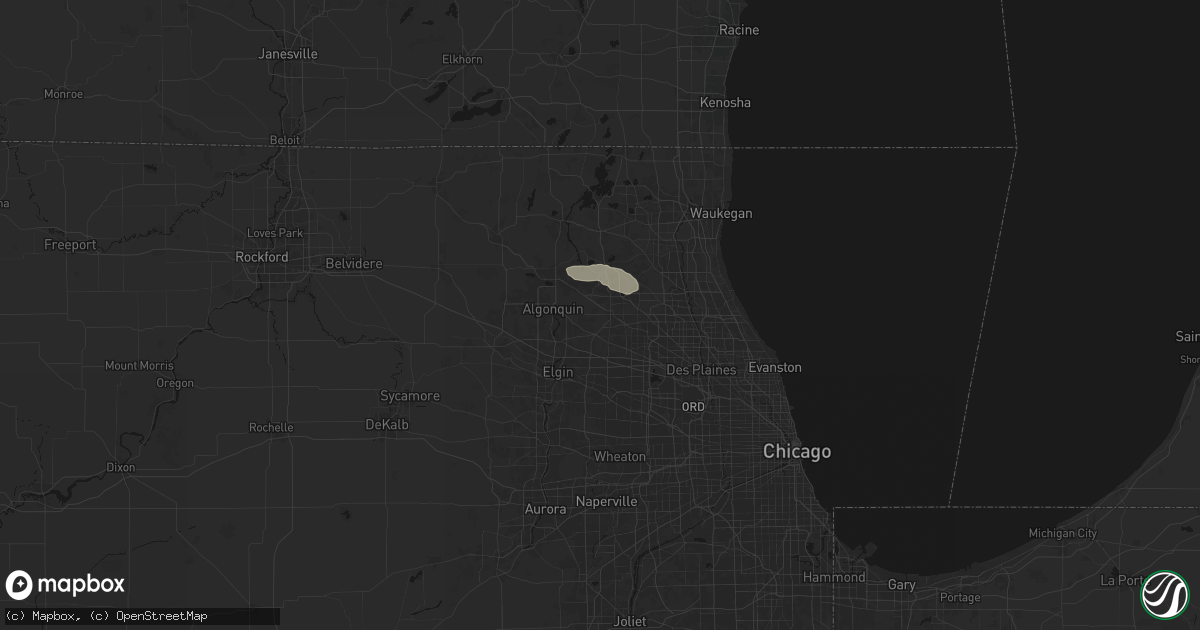 Hail map in Barrington, IL on June 5, 2026