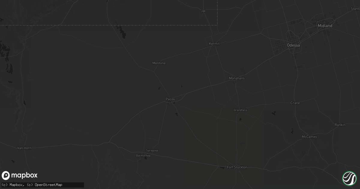 Hail map in Barstow, TX on June 5, 2026