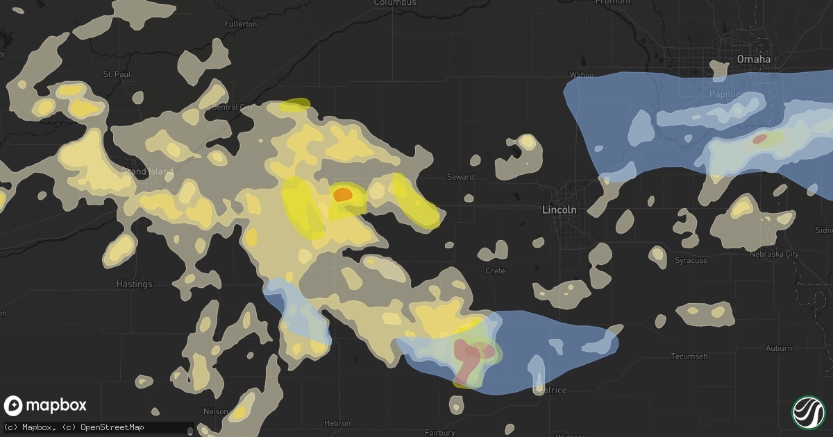 Hail map in Beaver Crossing, NE on June 5, 2026