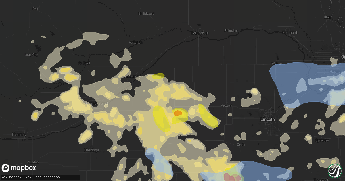 Hail map in Benedict, NE on June 5, 2026