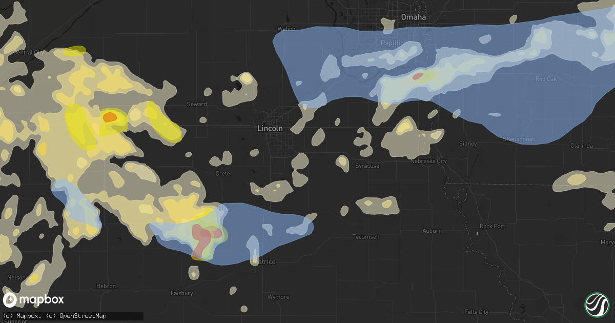 Hail map in Bennet, NE on June 5, 2026