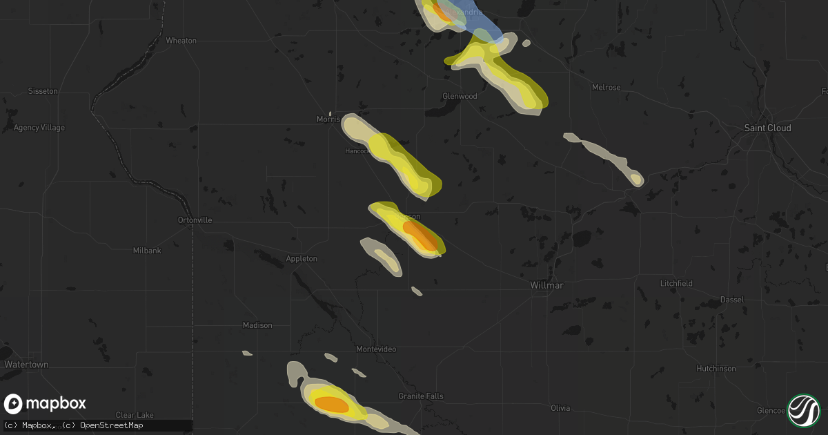 Hail map in Benson, MN on June 5, 2026