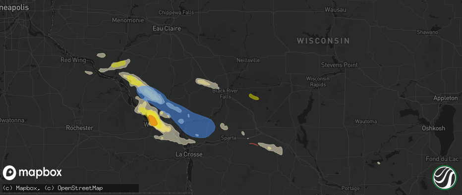 Hail map in Black River Falls, WI on June 5, 2026