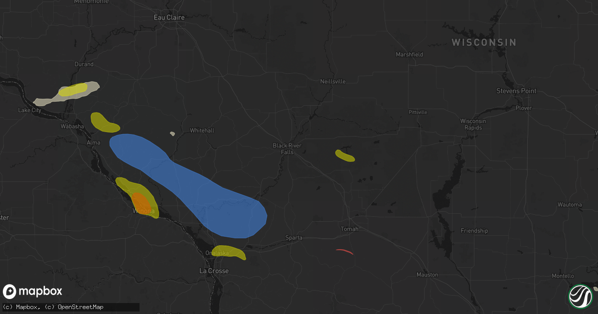 Hail map in Black River Falls, WI on June 5, 2026