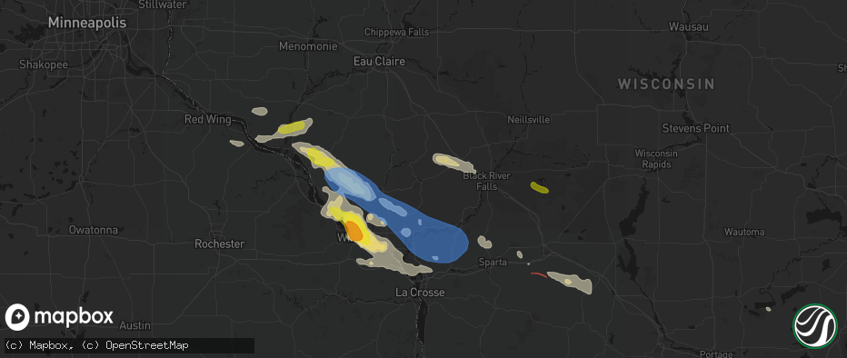Hail map in Blair, WI on June 5, 2026