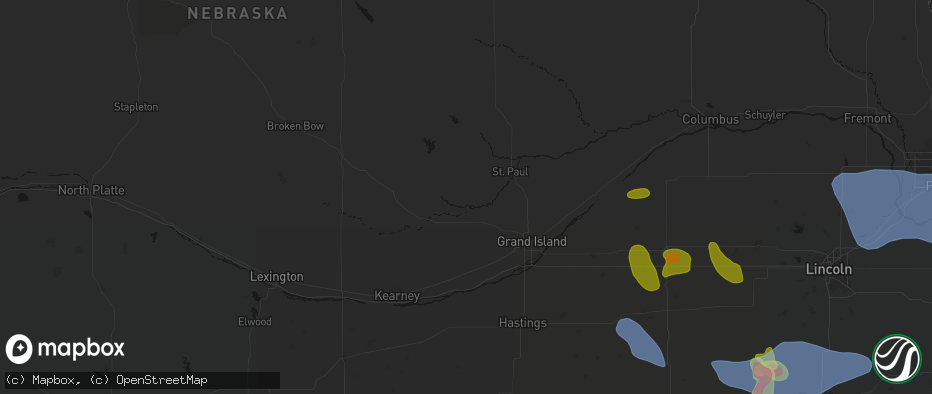 Hail map in Boelus, NE on June 5, 2026
