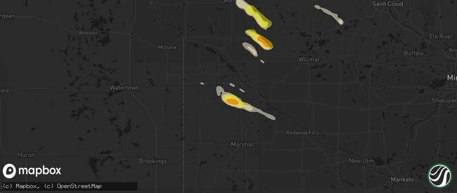 Hail map in Boyd, MN on June 5, 2026