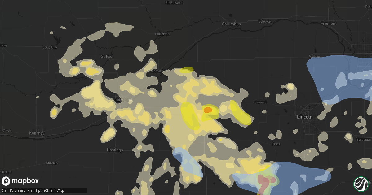 Hail map in Bradshaw, NE on June 5, 2026