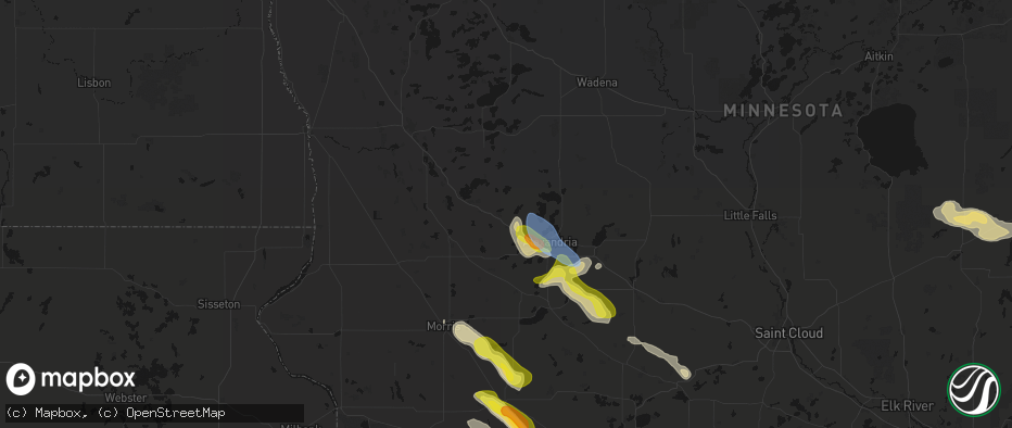 Hail map in Brandon, MN on June 5, 2026