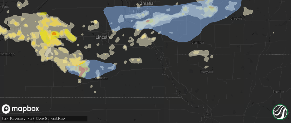 Hail map in Brock, NE on June 5, 2026