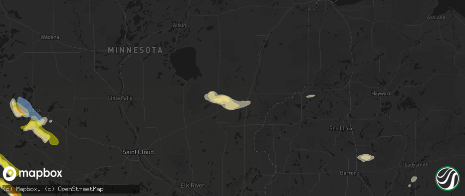 Hail map in Brook Park, MN on June 5, 2026