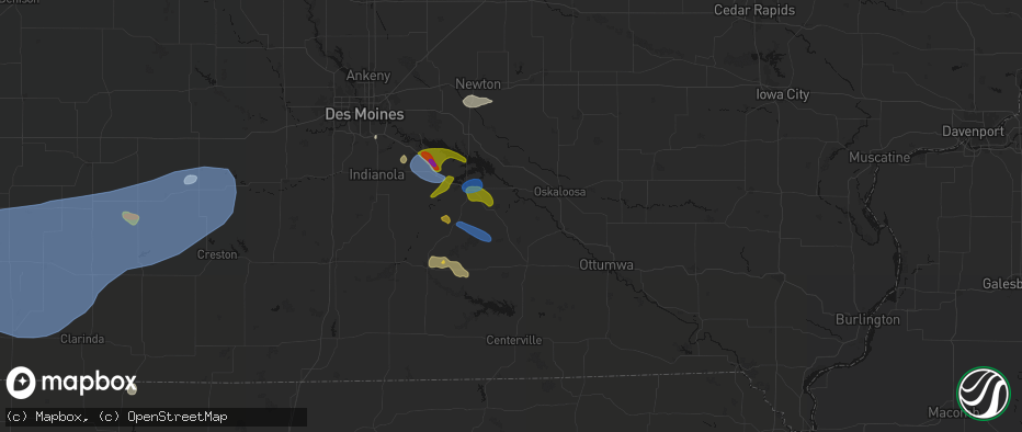 Hail map in Bussey, IA on June 5, 2026