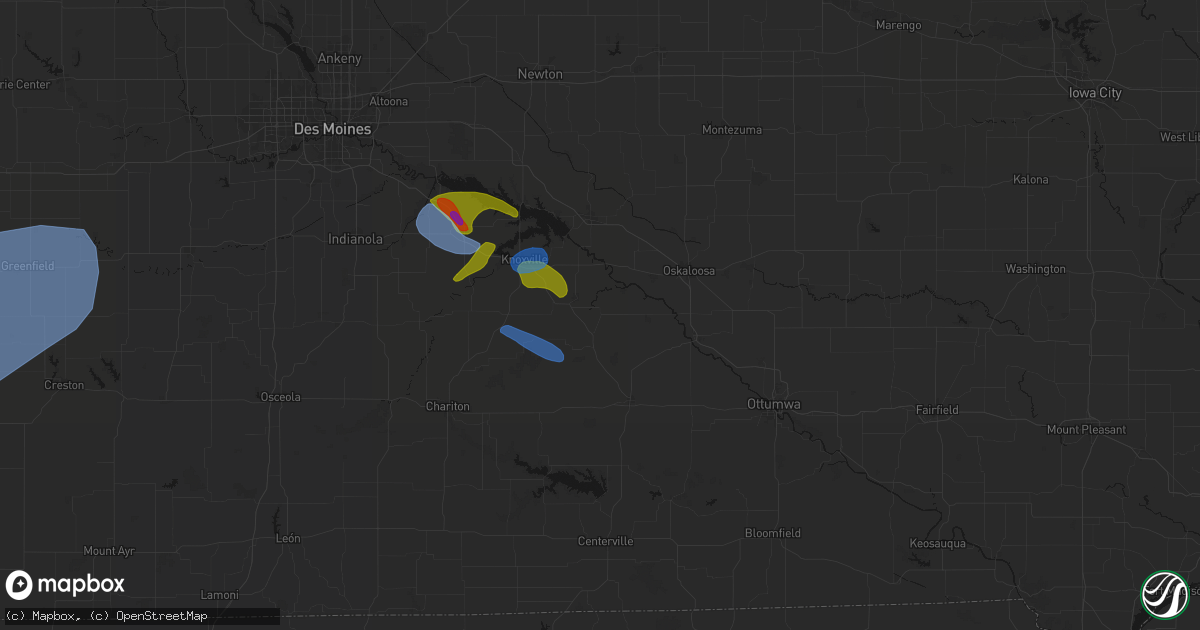 Hail map in Bussey, IA on June 5, 2026