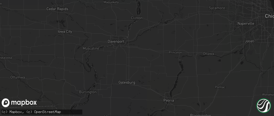 Hail map in Cambridge, IL on June 5, 2026