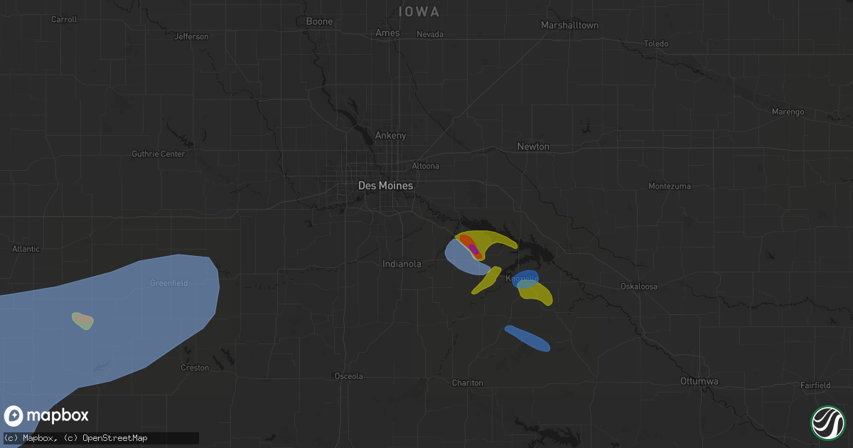 Hail map in Carlisle, IA on June 5, 2026