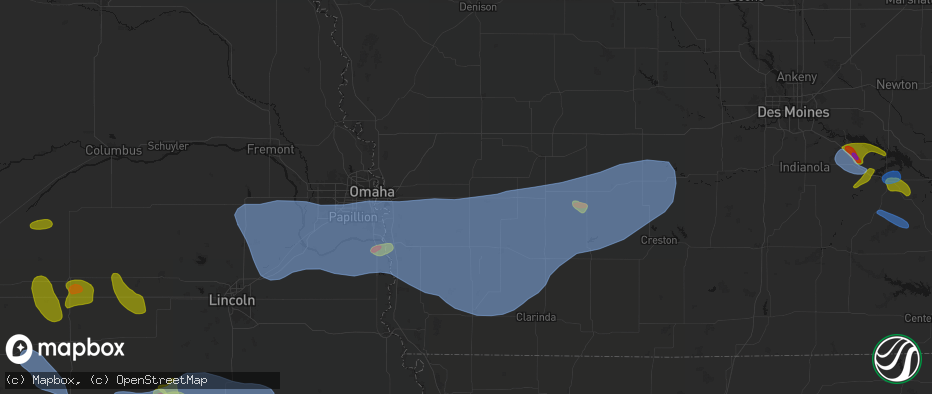 Hail map in Carson, IA on June 5, 2026