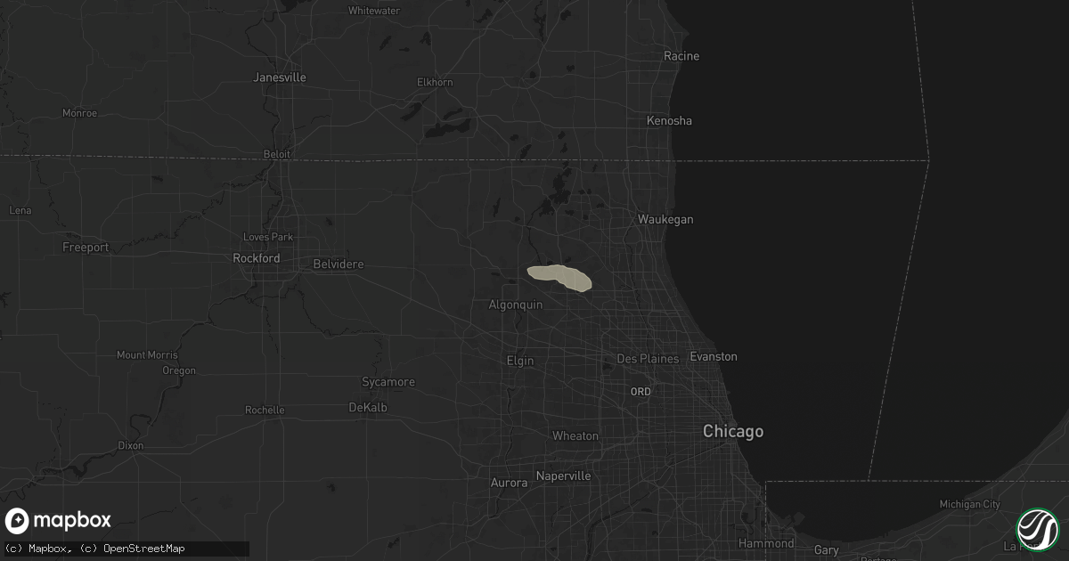 Hail map in Cary, IL on June 5, 2026