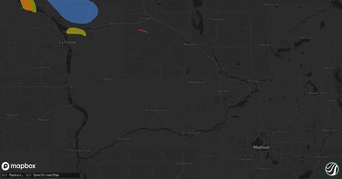Hail map in Cazenovia, WI on June 5, 2026