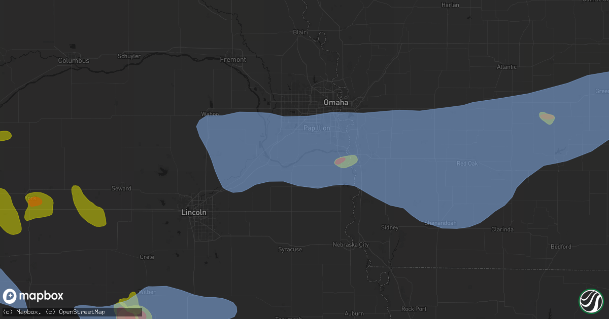 Hail map in Cedar Creek, NE on June 5, 2026
