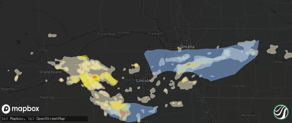 Hail map in Ceresco, NE on June 5, 2026