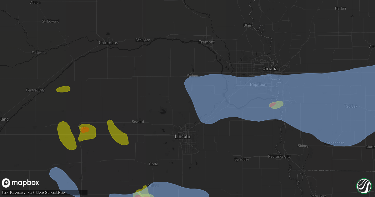 Hail map in Ceresco, NE on June 5, 2026