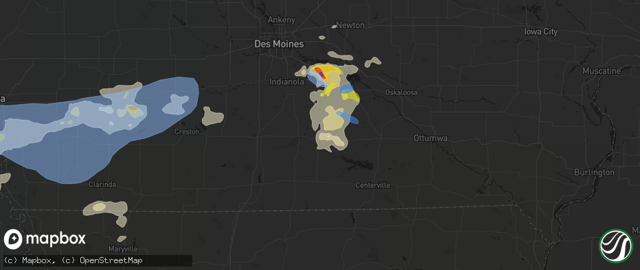 Hail map in Chariton, IA on June 5, 2026