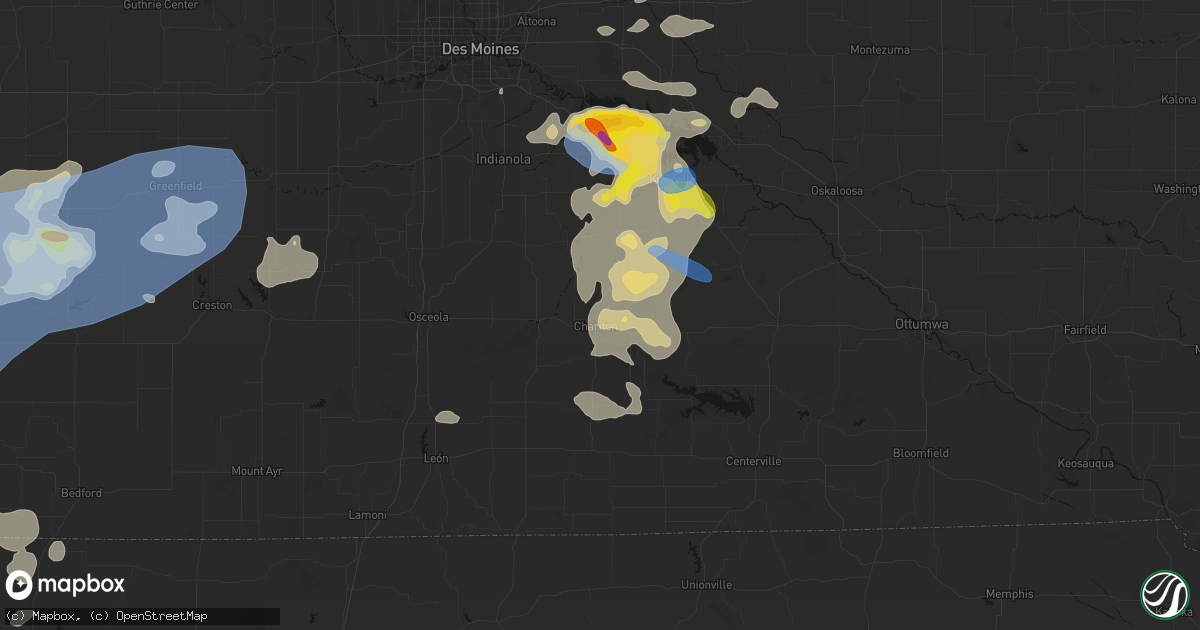 Hail map in Chariton, IA on June 5, 2026