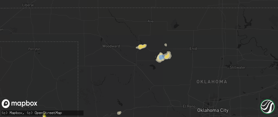 Hail map in Chester, OK on June 5, 2026