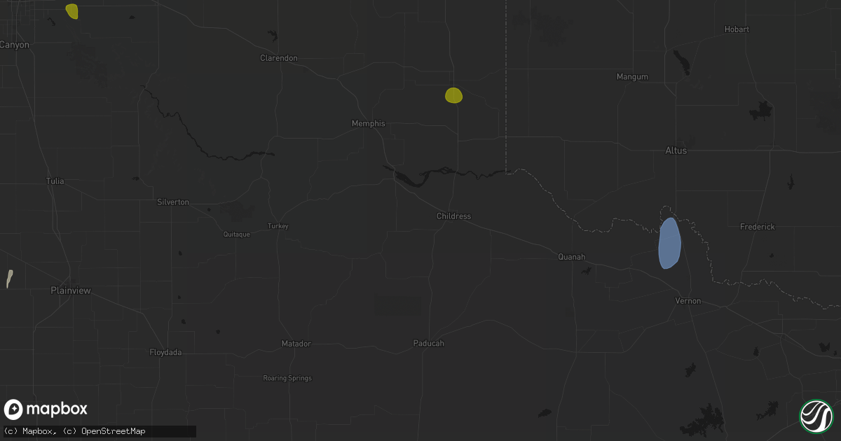 Hail map in Childress, TX on June 5, 2026