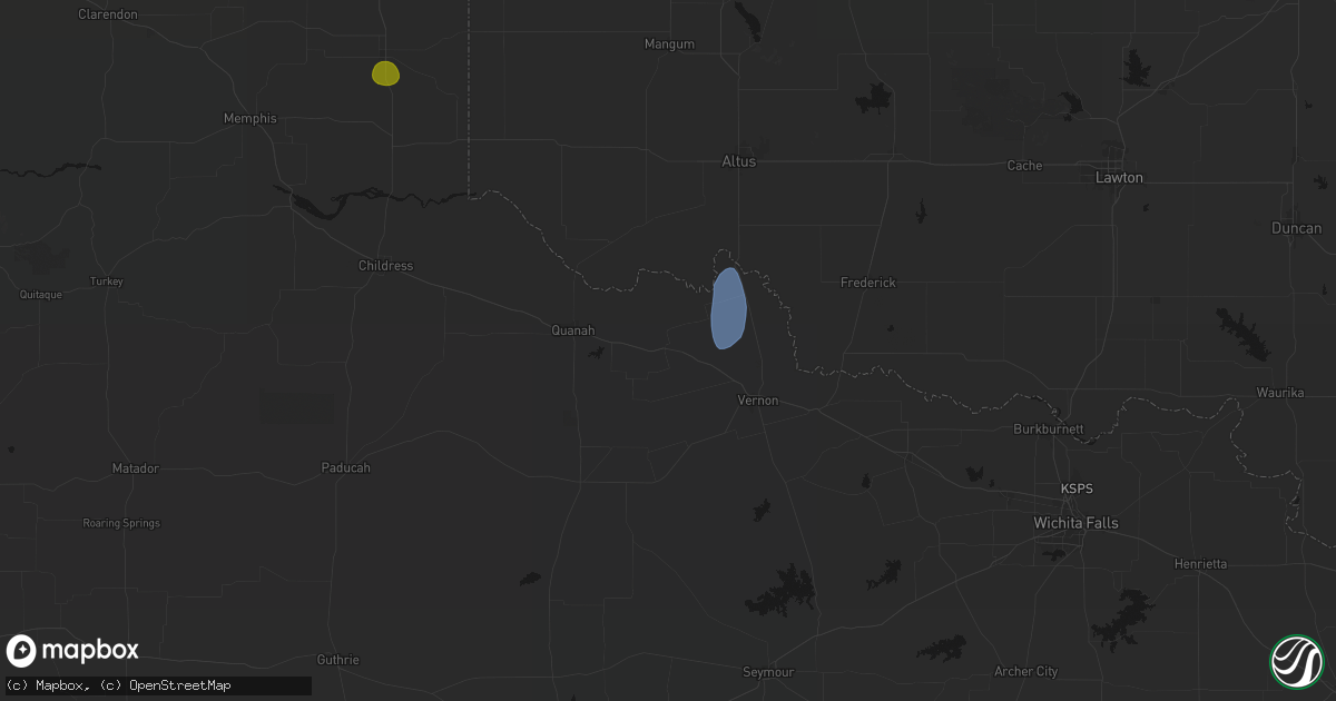 Hail map in Chillicothe, TX on June 5, 2026