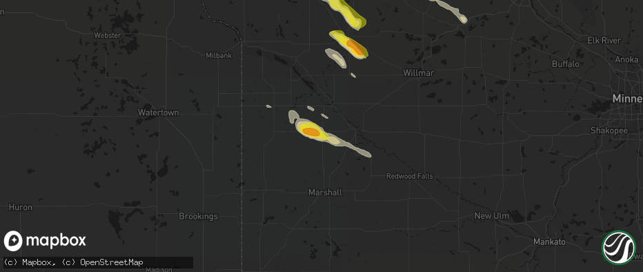 Hail map in Clarkfield, MN on June 5, 2026