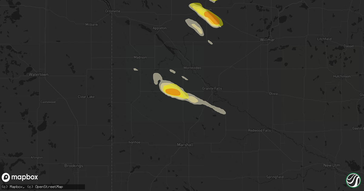 Hail map in Clarkfield, MN on June 5, 2026