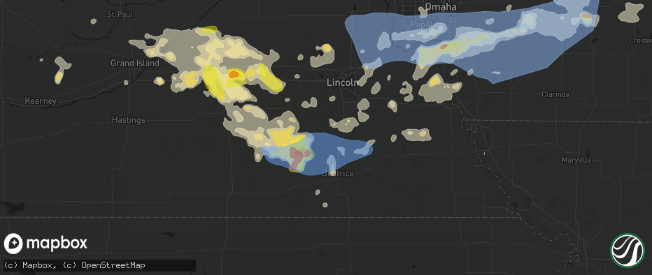 Hail map in Clatonia, NE on June 5, 2026