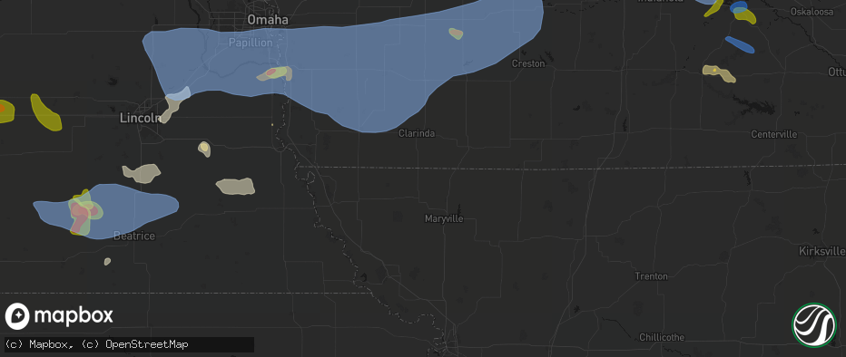 Hail map in Clearmont, MO on June 5, 2026