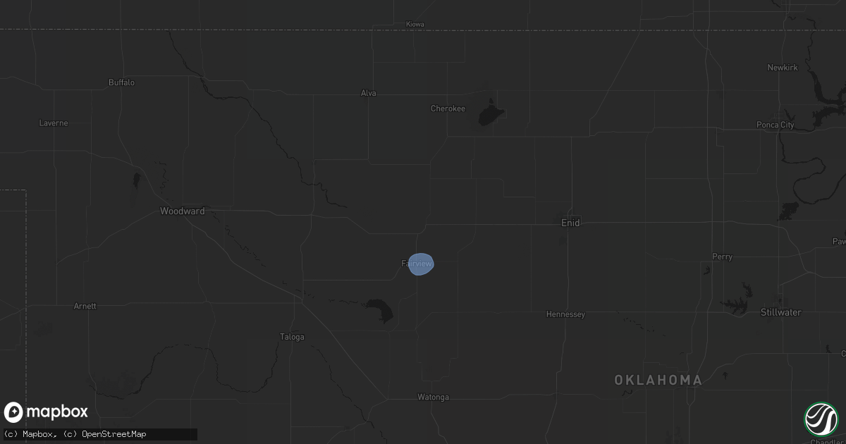 Hail map in Cleo Springs, OK on June 5, 2026