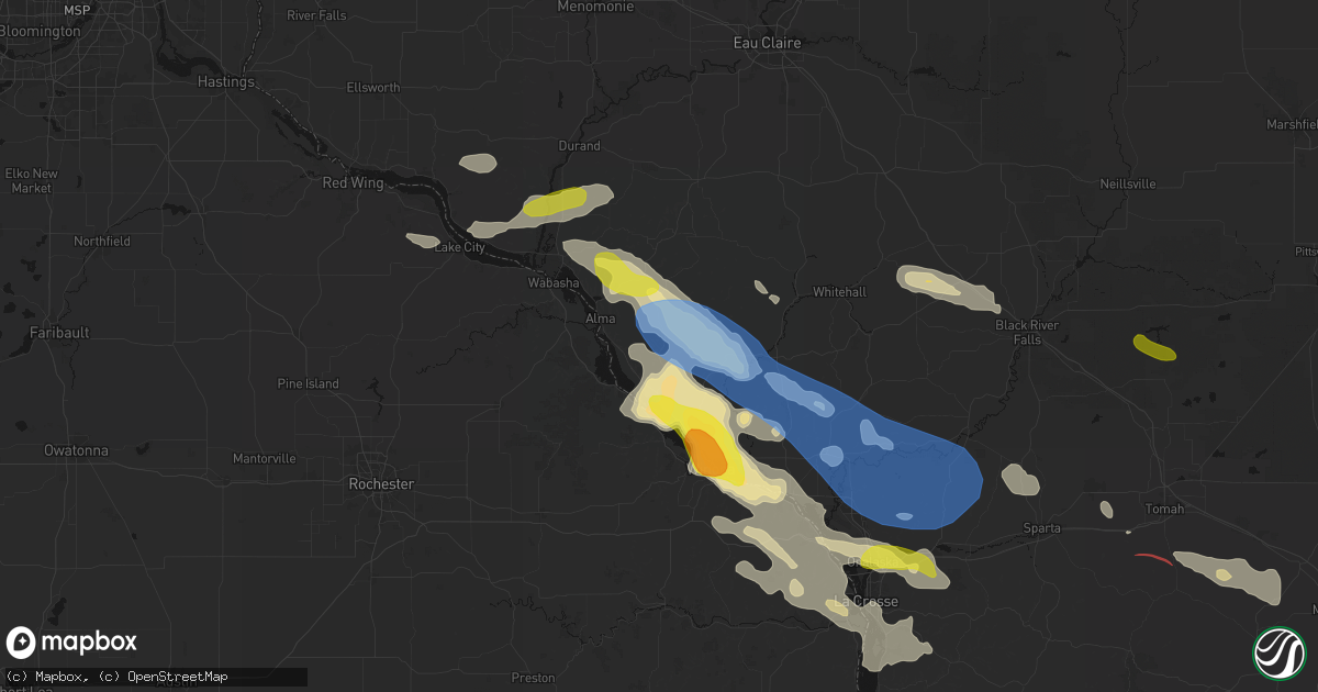 Hail map in Cochrane, WI on June 5, 2026
