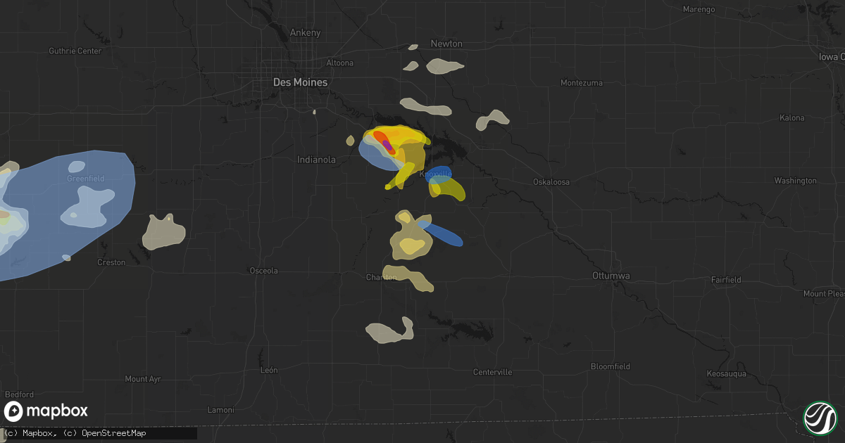 Hail map in Columbia, IA on June 5, 2026