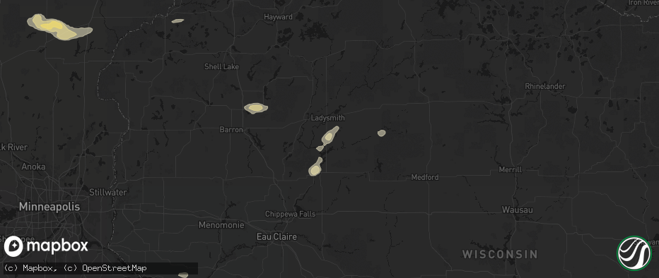 Hail map in Conrath, WI on June 5, 2026