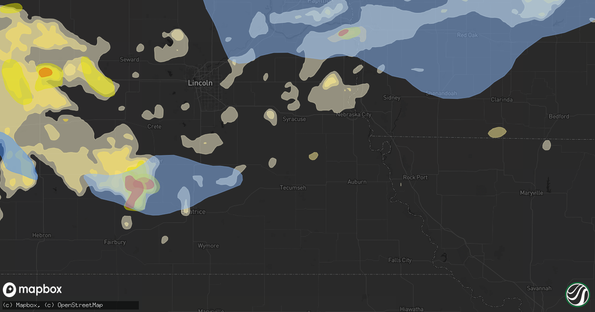 Hail map in Cook, NE on June 5, 2026