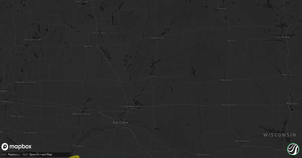 Hail map in Cornell, WI on June 5, 2026