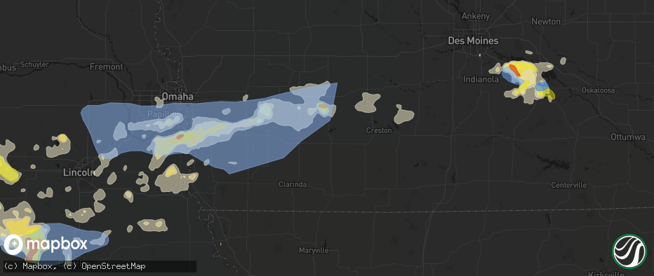 Hail map in Corning, IA on June 5, 2026