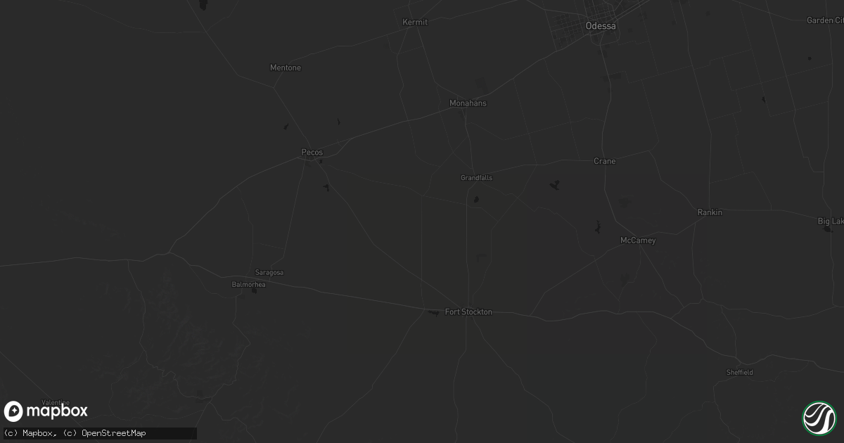 Hail map in Coyanosa, TX on June 5, 2026