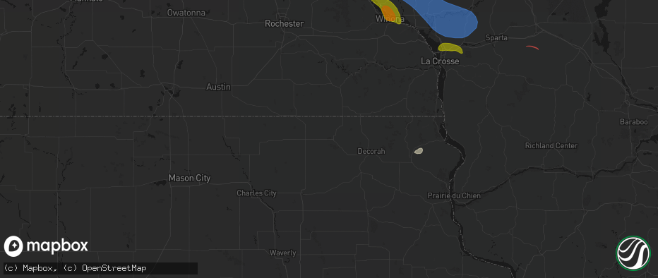 Hail map in Cresco, IA on June 5, 2026