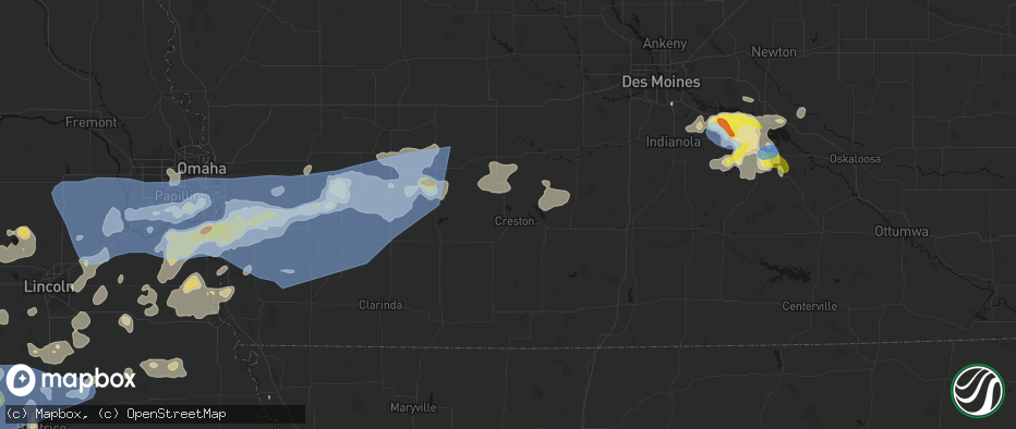 Hail map in Creston, IA on June 5, 2026